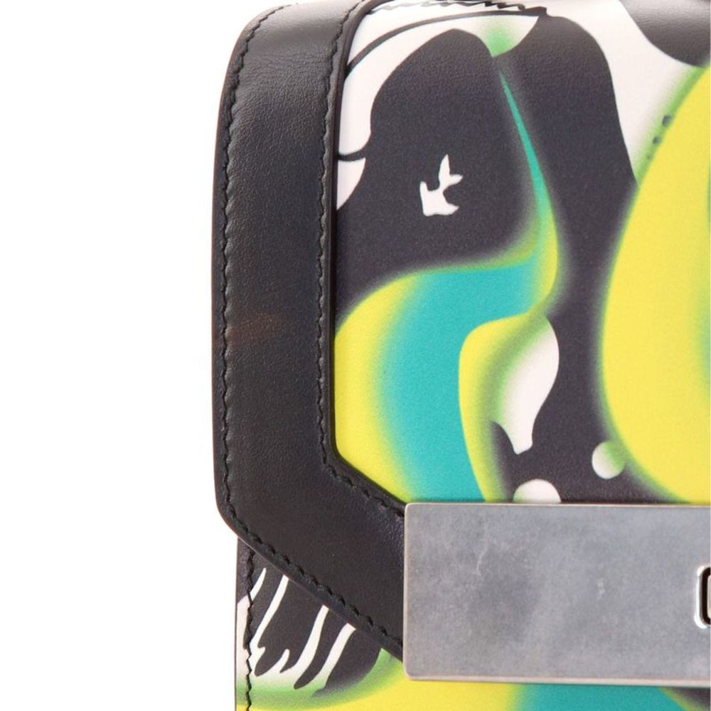 Prada Severine Chain Shoulder Bag Printed Leather Black, Print, Multicolor - Picture 8 of 10
